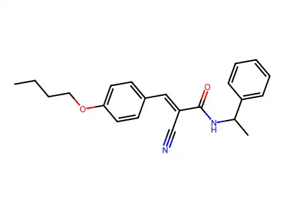 3-(4-butoxyphenyl)-2-cyano-N-(1-phenylethyl)prop-2-enamide structure