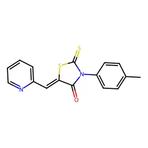 (Z)-5-(pyridin-2-ylmethylene)-2-thioxo-3-(p-tolyl)thiazolidin-4-one structure