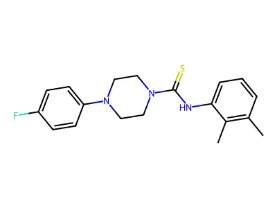 N-(2,3-dimethylphenyl)-4-(4-fluorophenyl)piperazine-1-carbothioamide structure