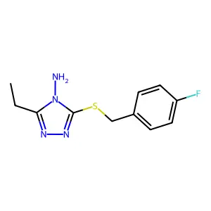 3-Ethyl-5-[(4-fluorophenyl)methylsulfanyl]-1,2,4-triazol-4-amine structure
