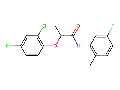 2-(2,4-dichlorophenoxy)-N-(5-fluoro-2-methylphenyl)propanamide structure