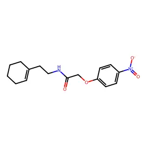 N-[2-(1-cyclohexen-1-yl)ethyl]-2-(4-nitrophenoxy)acetamide structure