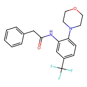 N-[2-morpholin-4-yl-5-(trifluoromethyl)phenyl]-2-phenylacetamide structure