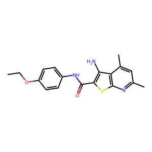 3-amino-N-(4-ethoxyphenyl)-4,6-dimethylthieno[2,3-b]pyridine-2-carboxamide structure