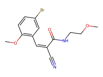 (Z)-3-(5-Bromo-2-methoxyphenyl)-2-cyano-N-(2-methoxyethyl)prop-2-enamide structure