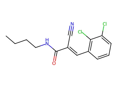 N-butyl-2-cyano-3-(2,3-dichlorophenyl)prop-2-enamide structure