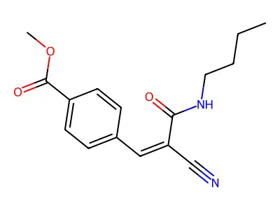 Methyl 4-[2-(butylcarbamoyl)-2-cyanoeth-1-en-1-yl]benzoate structure