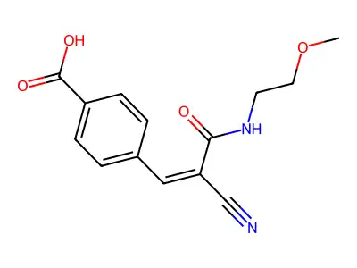 4-{2-Cyano-2-[(2-methoxyethyl)carbamoyl]eth-1-en-1-yl}benzoic acid structure