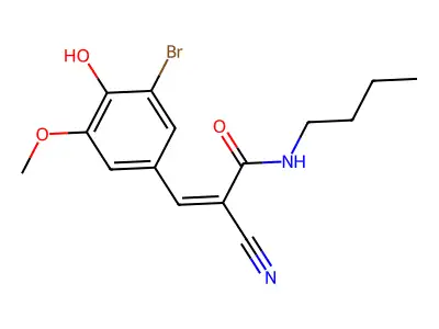 (Z)-3-(3-bromo-4-hydroxy-5-methoxyphenyl)-N-butyl-2-cyanoprop-2-enamide structure