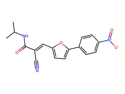 2-cyano-3-[5-(4-nitrophenyl)furan-2-yl]-N-(propan-2-yl)prop-2-enamide structure