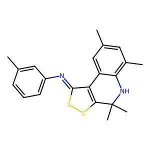 3-methyl-N-[(1Z)-4,4,6,8-tetramethyl-4,5-dihydro-1H-[1,2]dithiolo[3,4-c]quinolin-1-ylidene]aniline structure