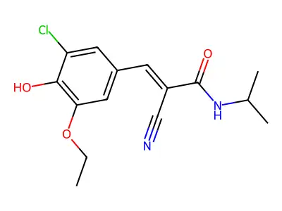 (2E)-3-(3-chloro-5-ethoxy-4-hydroxyphenyl)-2-cyano-N-(propan-2-yl)prop-2-enamide structure