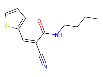 (Z)-N-butyl-2-cyano-3-thiophen-2-ylprop-2-enamide structure