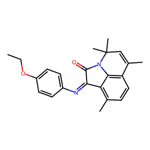(1E)-1-[(4-ethoxyphenyl)imino]-4,4,6,9-tetramethyl-4H-pyrrolo[3,2,1-ij]quinolin-2(1H)-one structure