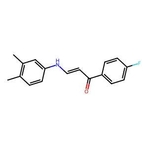 (E)-3-(3,4-dimethylanilino)-1-(4-fluorophenyl)prop-2-en-1-one structure