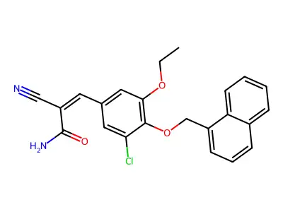 (Z)-3-[3-chloro-5-ethoxy-4-(naphthalen-1-ylmethoxy)phenyl]-2-cyanoprop-2-enamide structure