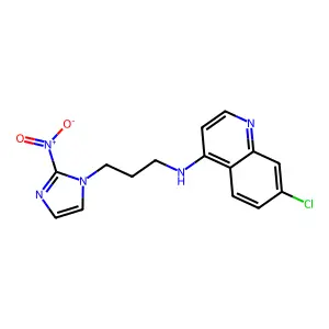 7-chloro-N-[3-(2-nitroimidazol-1-yl)propyl]quinolin-4-amine structure