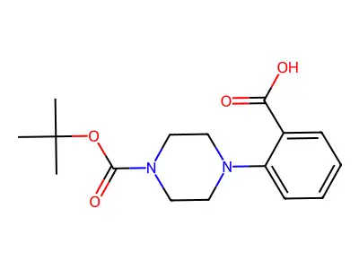 2-(4-(Tert-butoxycarbonyl)piperazin-1-yl)benzoic acid structure