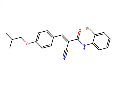 (E)-N-(2-bromophenyl)-2-cyano-3-[4-(2-methylpropoxy)phenyl]prop-2-enamide structure