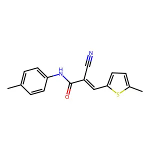 (E)-2-cyano-N-(4-methylphenyl)-3-(5-methylthiophen-2-yl)prop-2-enamide structure
