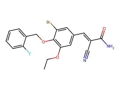 3-{3-Bromo-5-ethoxy-4-[(2-fluorophenyl)methoxy]phenyl}-2-cyanoprop-2-enamide structure