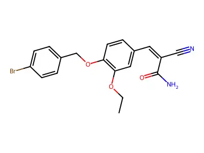 (Z)-3-[4-[(4-bromophenyl)methoxy]-3-ethoxyphenyl]-2-cyanoprop-2-enamide structure