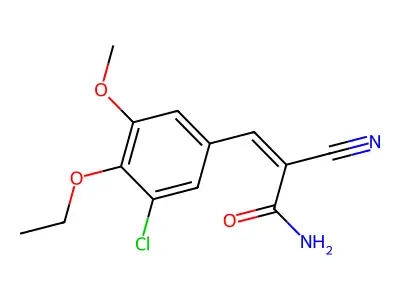 (Z)-3-(3-chloro-4-ethoxy-5-methoxyphenyl)-2-cyanoprop-2-enamide structure