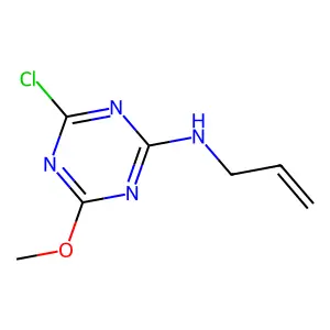 4-chloro-6-methoxy-N-prop-2-enyl-1,3,5-triazin-2-amine structure