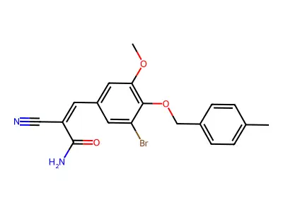 (Z)-3-[3-bromo-5-methoxy-4-[(4-methylphenyl)methoxy]phenyl]-2-cyanoprop-2-enamide structure