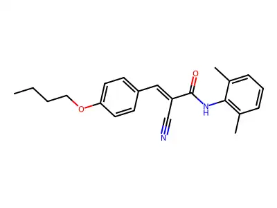 3-(4-butoxyphenyl)-2-cyano-N-(2,6-dimethylphenyl)prop-2-enamide structure
