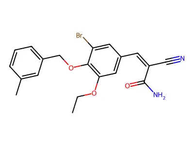 (Z)-3-[3-bromo-5-ethoxy-4-[(3-methylphenyl)methoxy]phenyl]-2-cyanoprop-2-enamide structure