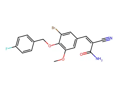 3-{3-Bromo-4-[(4-fluorophenyl)methoxy]-5-methoxyphenyl}-2-cyanoprop-2-enamide structure