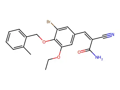 (Z)-3-[3-bromo-5-ethoxy-4-[(2-methylphenyl)methoxy]phenyl]-2-cyanoprop-2-enamide structure