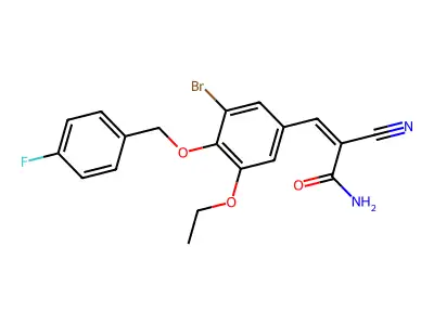 (Z)-3-[3-bromo-5-ethoxy-4-[(4-fluorophenyl)methoxy]phenyl]-2-cyanoprop-2-enamide structure