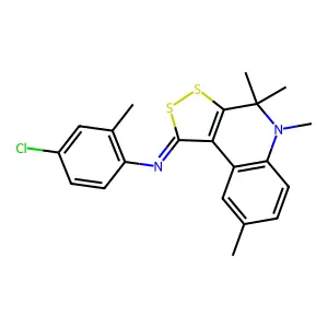 4-chloro-2-methyl-N-[(1Z)-4,4,5,8-tetramethyl-4,5-dihydro-1H-[1,2]dithiolo[3,4-c]quinolin-1-ylidene]aniline structure