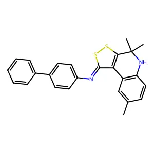 N-[(1Z)-4,4,8-trimethyl-4,5-dihydro-1H-[1,2]dithiolo[3,4-c]quinolin-1-ylidene]biphenyl-4-amine structure