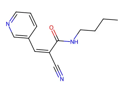 N-butyl-2-cyano-3-(pyridin-3-yl)prop-2-enamide structure