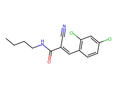 N-butyl-2-cyano-3-(2,4-dichlorophenyl)prop-2-enamide structure