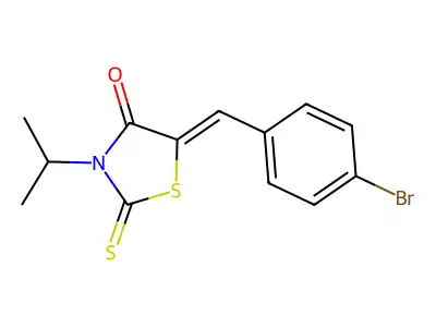 (5Z)-5-(4-bromobenzylidene)-3-(propan-2-yl)-2-thioxo-1,3-thiazolidin-4-one structure