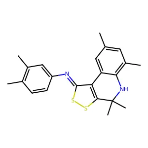 3,4-dimethyl-N-[(1Z)-4,4,6,8-tetramethyl-4,5-dihydro-1H-[1,2]dithiolo[3,4-c]quinolin-1-ylidene]aniline structure