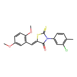 (5Z)-3-(3-chloro-4-methylphenyl)-5-(2,5-dimethoxybenzylidene)-2-thioxo-1,3-thiazolidin-4-one structure