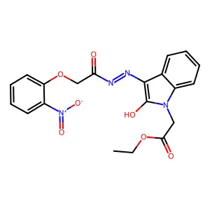ET (3-(((2-Nitrophenoxy)acetyl)hydrazono)2-oxo-2,3-dihydro-1H-indol-1-YL)acetate structure