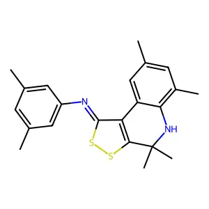 3,5-dimethyl-N-[(1Z)-4,4,6,8-tetramethyl-4,5-dihydro-1H-[1,2]dithiolo[3,4-c]quinolin-1-ylidene]aniline structure