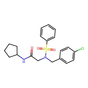 2-[benzenesulfonyl-[(4-chlorophenyl)methyl]amino]-N-cyclopentylacetamide structure
