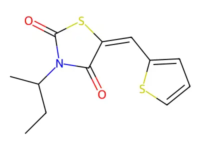 3-Butan-2-yl-5-(thiophen-2-ylmethylidene)-1,3-thiazolidine-2,4-dione structure