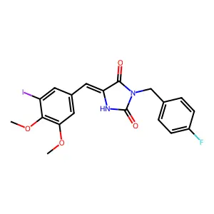 3-(4-Fluorobenzyl)-5-(3-iodo-4,5-dimethoxybenzylidene)-2,4-imidazolidinedione structure