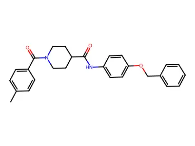 1-(4-methylbenzoyl)-N-(4-phenylmethoxyphenyl)piperidine-4-carboxamide structure