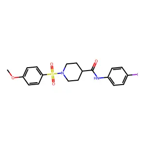 N-(4-iodophenyl)-1-(4-methoxyphenyl)sulfonylpiperidine-4-carboxamide structure