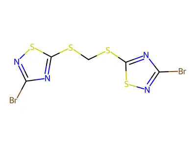 Bis(3-bromo-1,2,4-thiadiazol-5-ylthio)methane structure