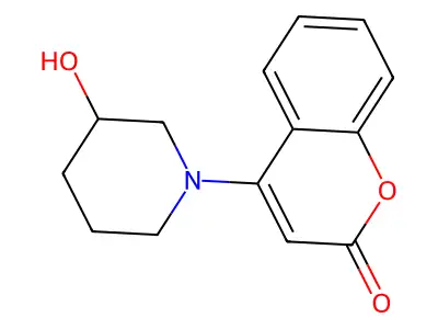 4-(3-hydroxy-1-piperidinyl)-2H-chromen-2-one structure